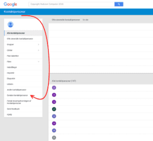 Gendan kontakter i Gmail