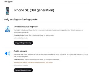 iPhone diagnostics mode - Sæt iPhone i diagnostics mode