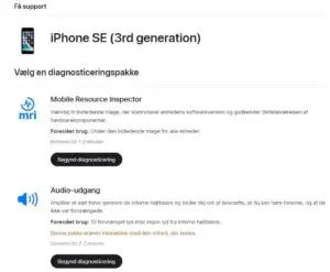 iPhone diagnostics mode - Sæt iPhone i diagnostics mode