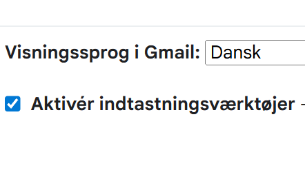 Gmail dansk sprog